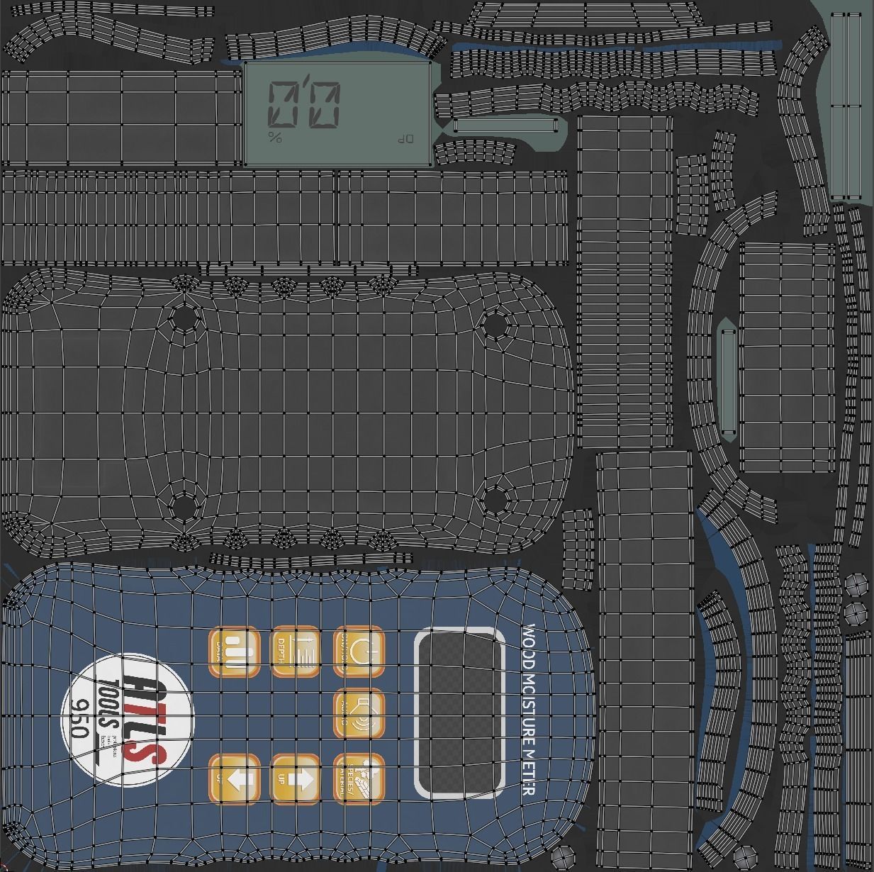 Pinless Wood Moisture Meter Free 3D model_9