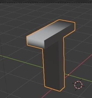 Letter T Low-poly 3D model_8
