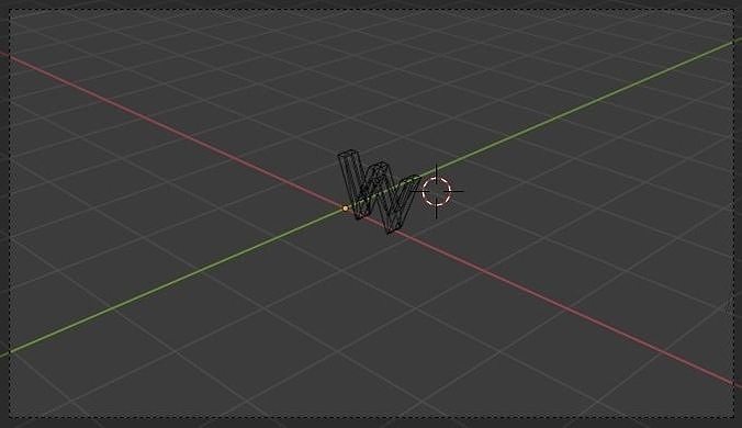 letter W Low-poly 3D model