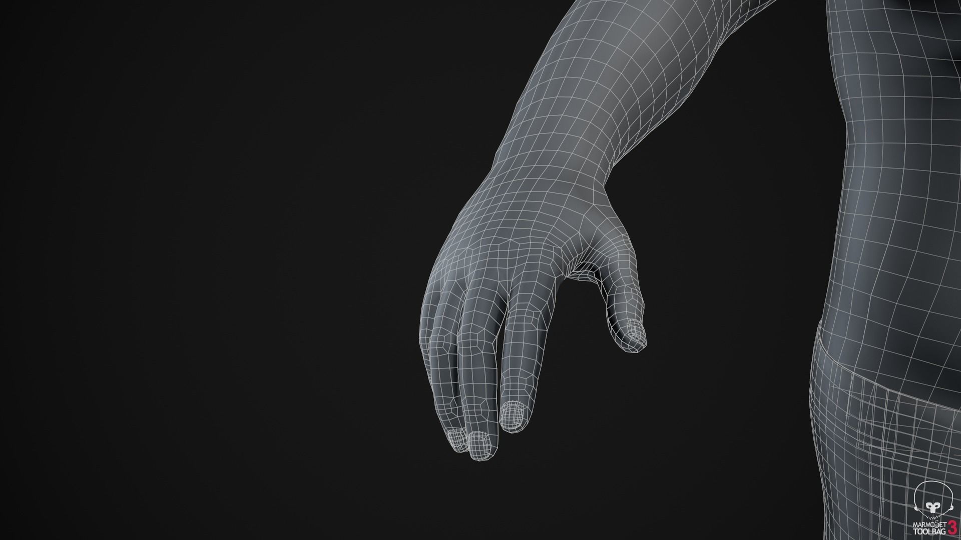 Plus size man body Low-poly 3D model_33