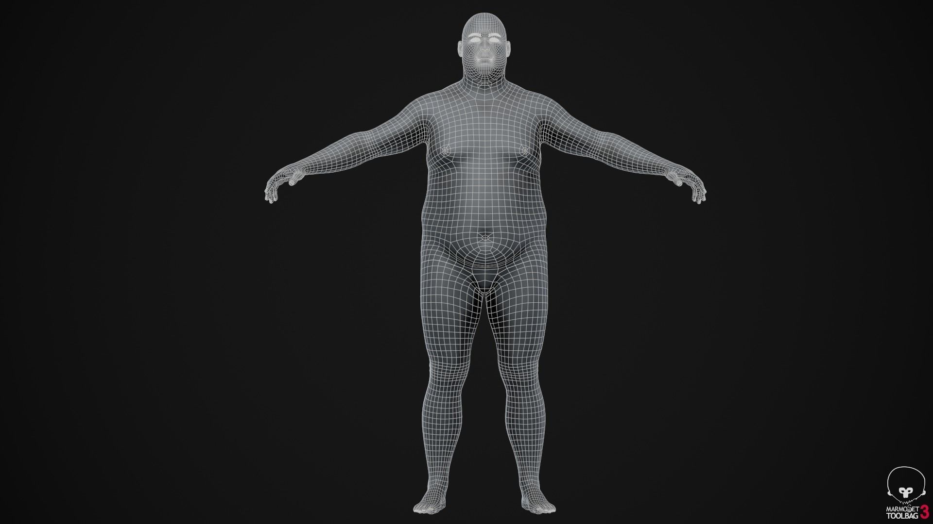 Plus size man body Low-poly 3D model_31