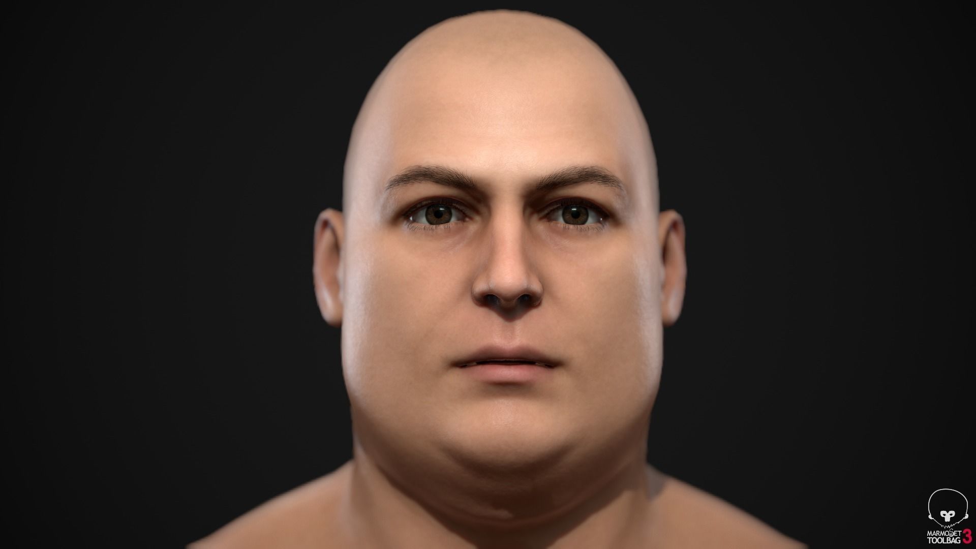 Plus size man body Low-poly 3D model_17