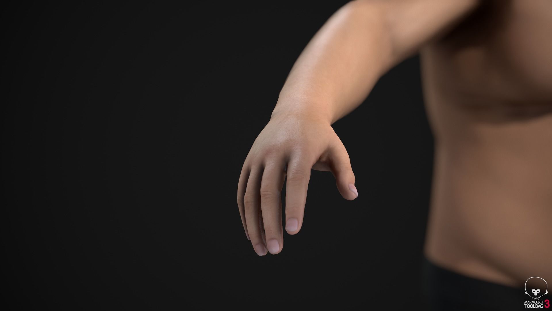 Plus size man body Low-poly 3D model_23