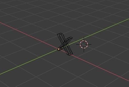 letter X plane with arrow in middle Low-poly 3D model