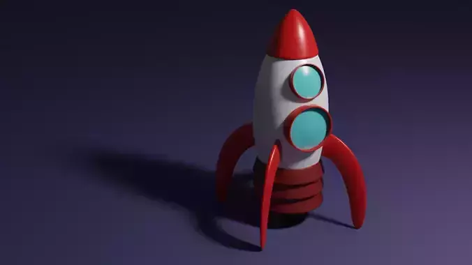 Low Poly Rocket Ship Free low-poly 3D model