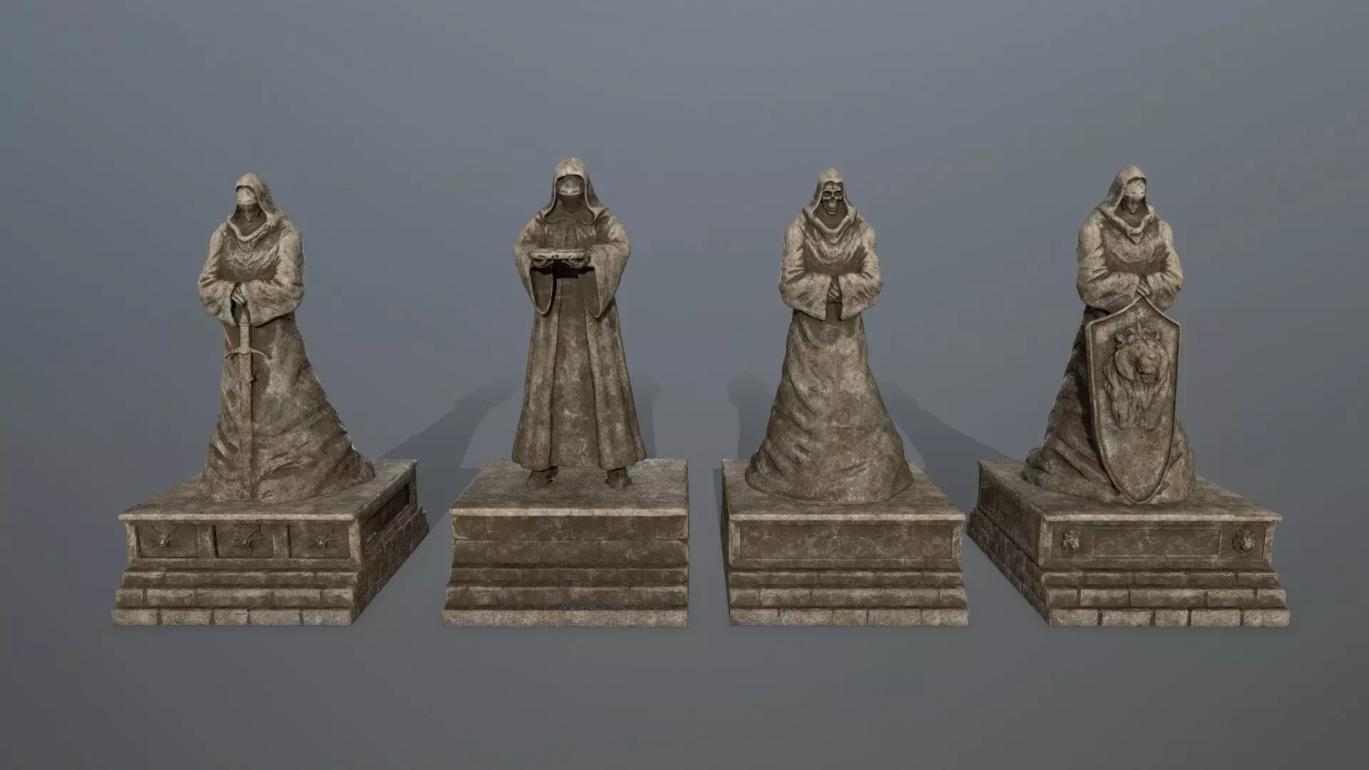 statue full set 3D Model Pack
