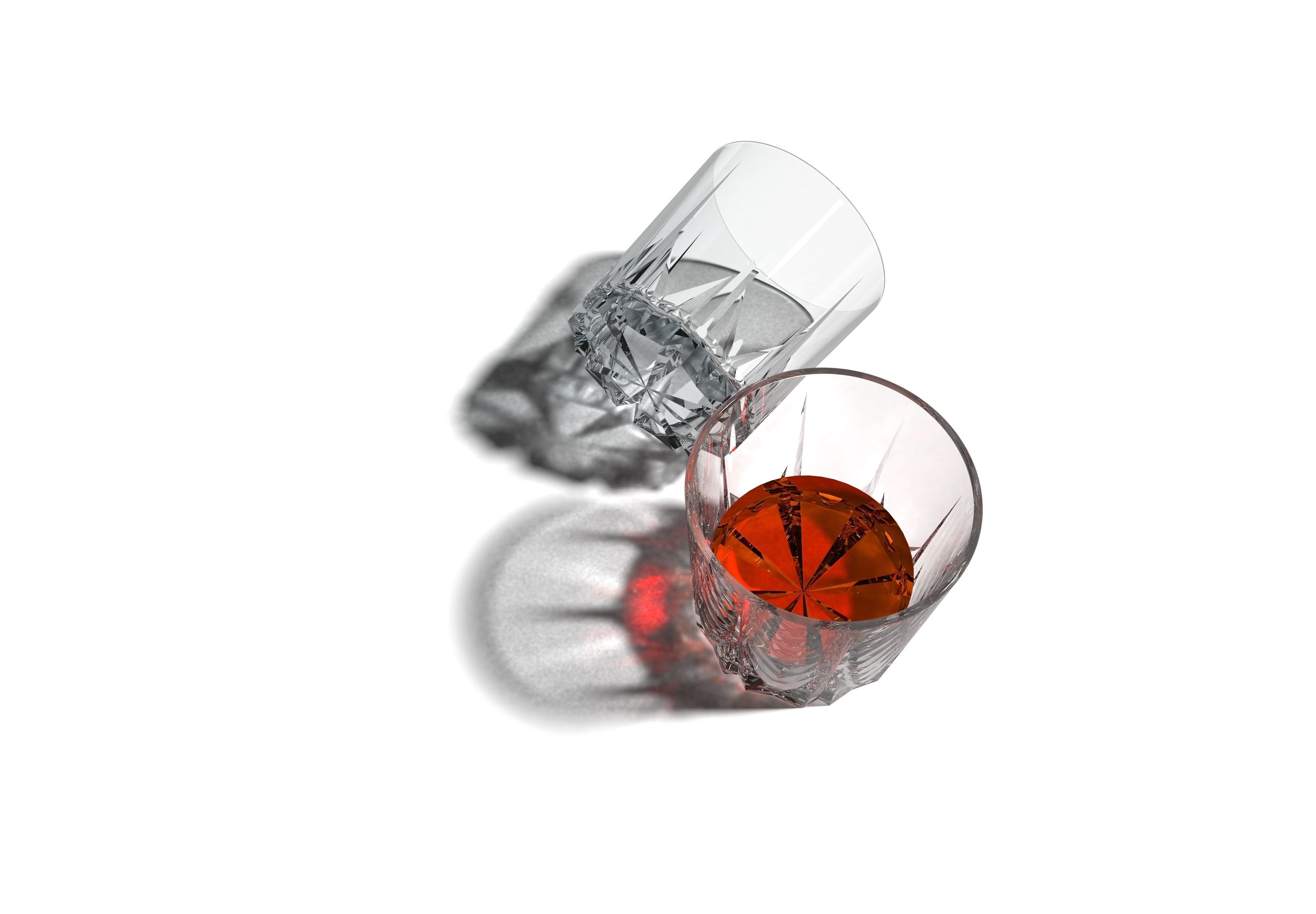 Glass of Whiskey 3D print model_3