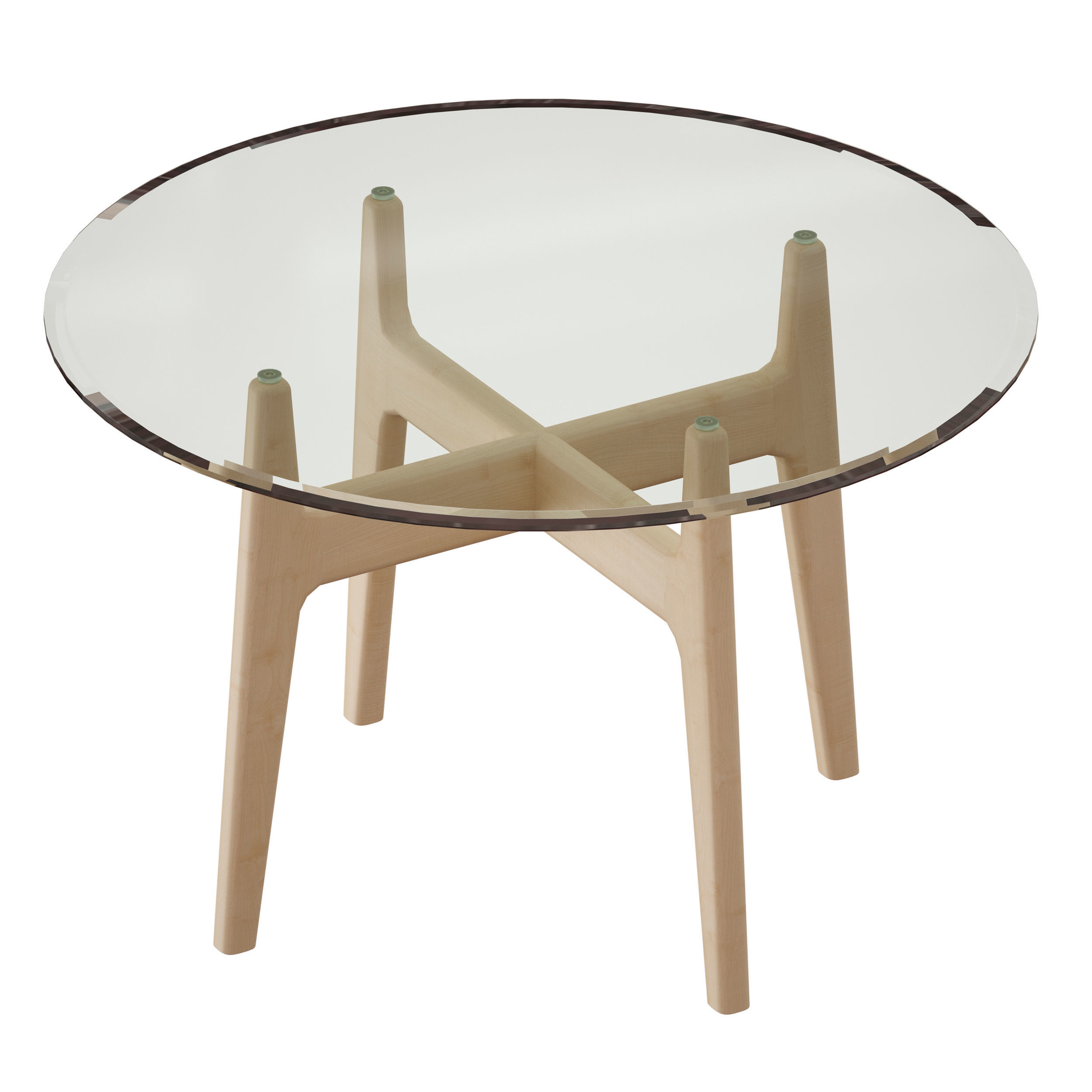Tate 48 Round Dining Table with Glass Top and Sand Base 3D model_8
