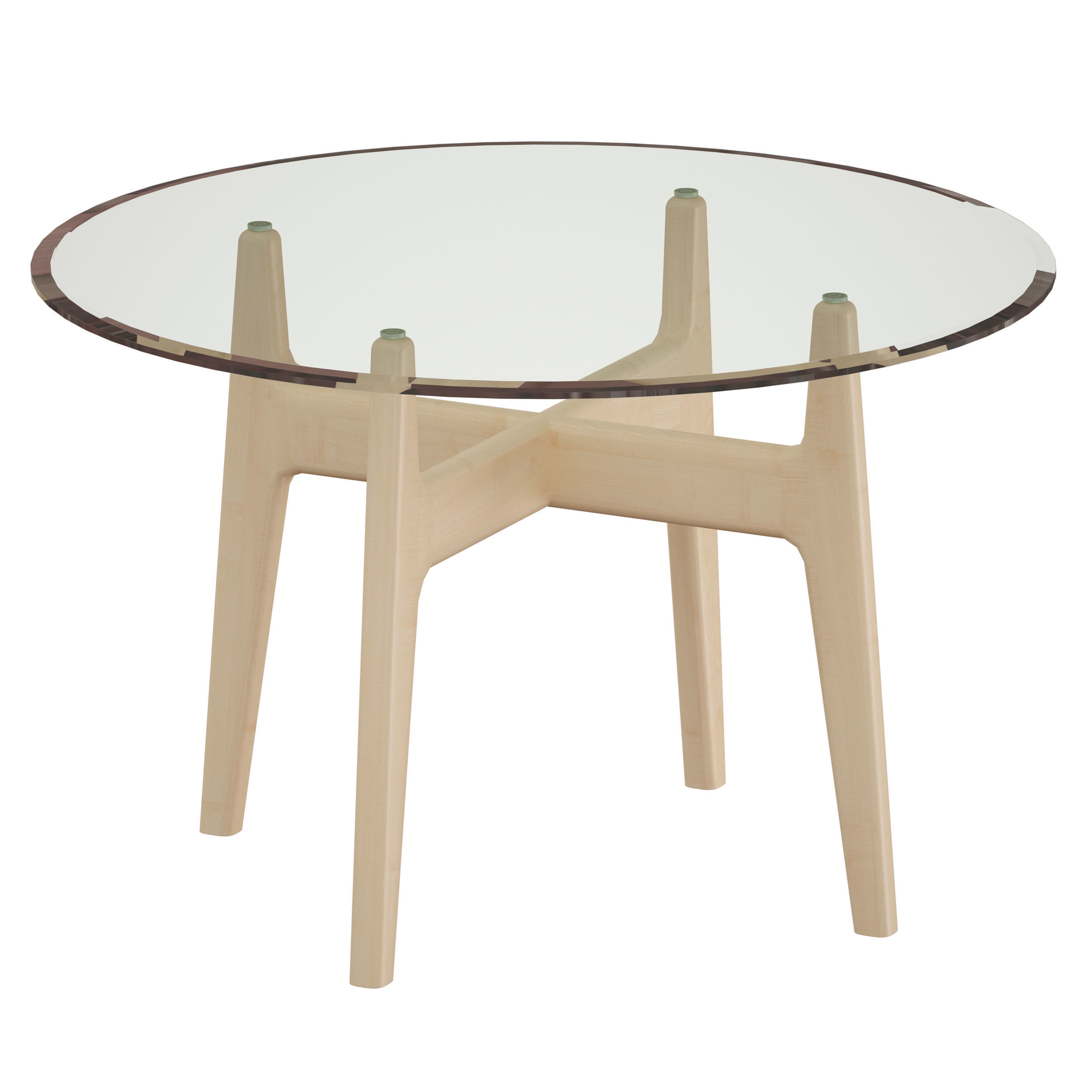 Tate 48 Round Dining Table with Glass Top and Sand Base 3D model_4