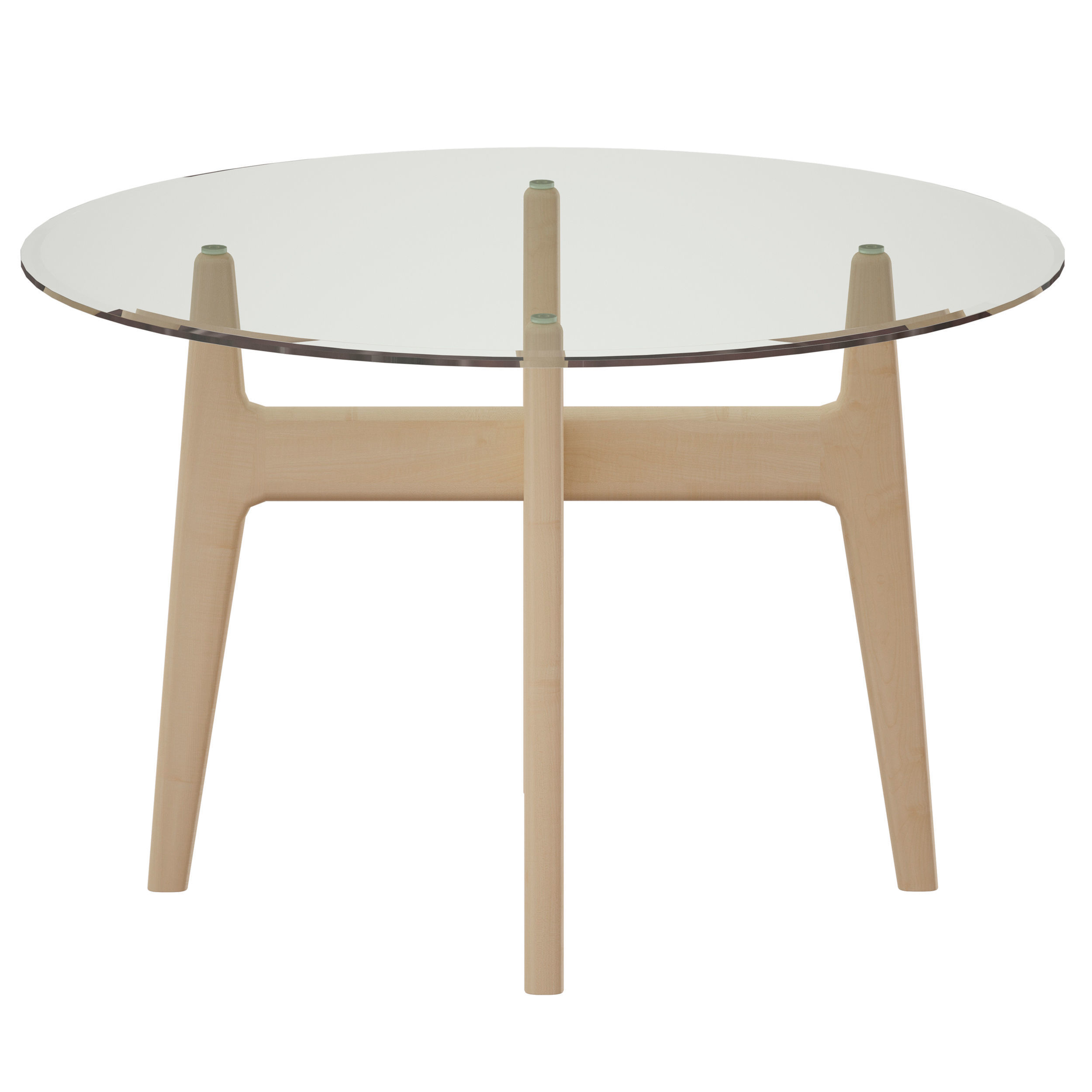 Tate 48 Round Dining Table with Glass Top and Sand Base 3D model_5