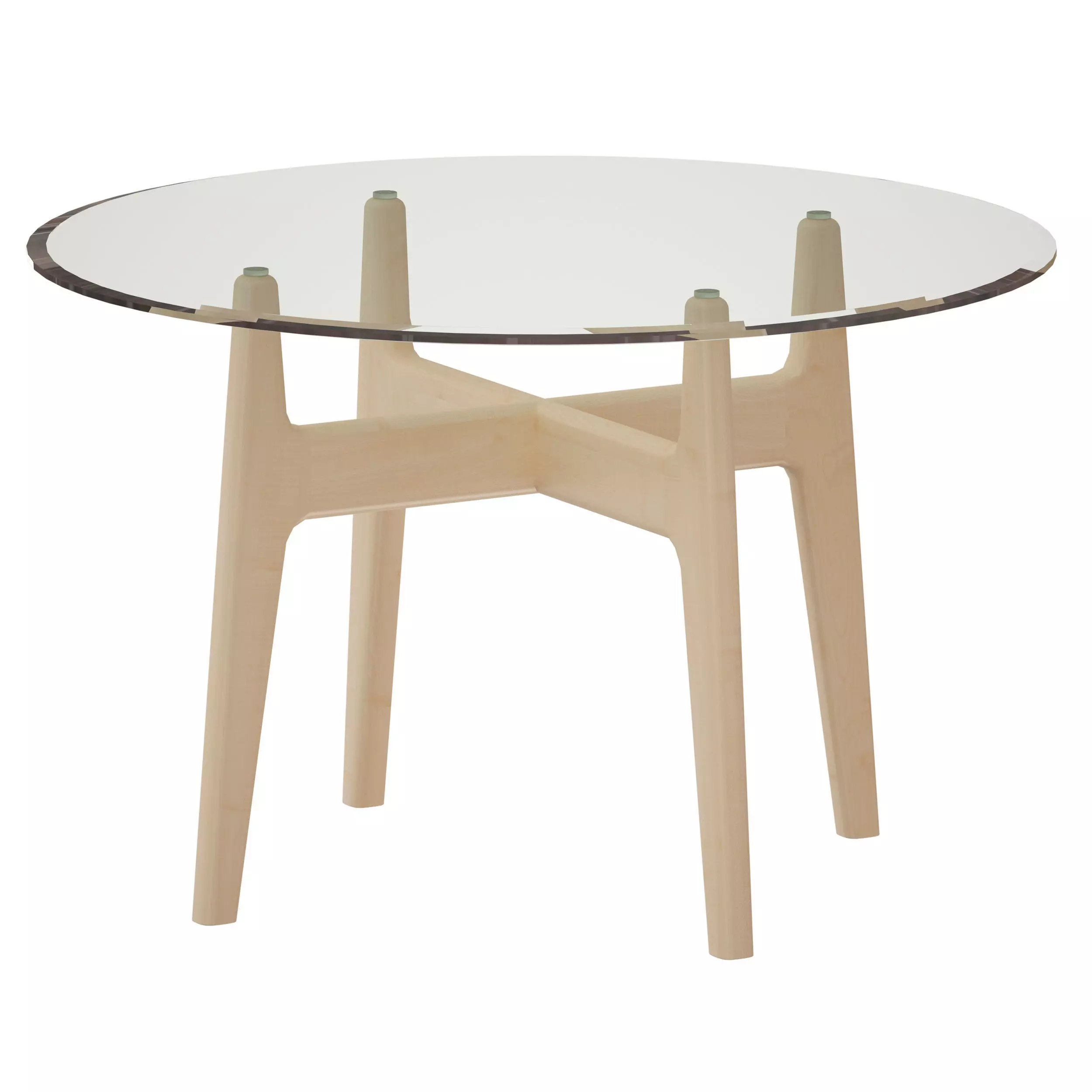 Tate 48 Round Dining Table with Glass Top and Sand Base 3D model_0