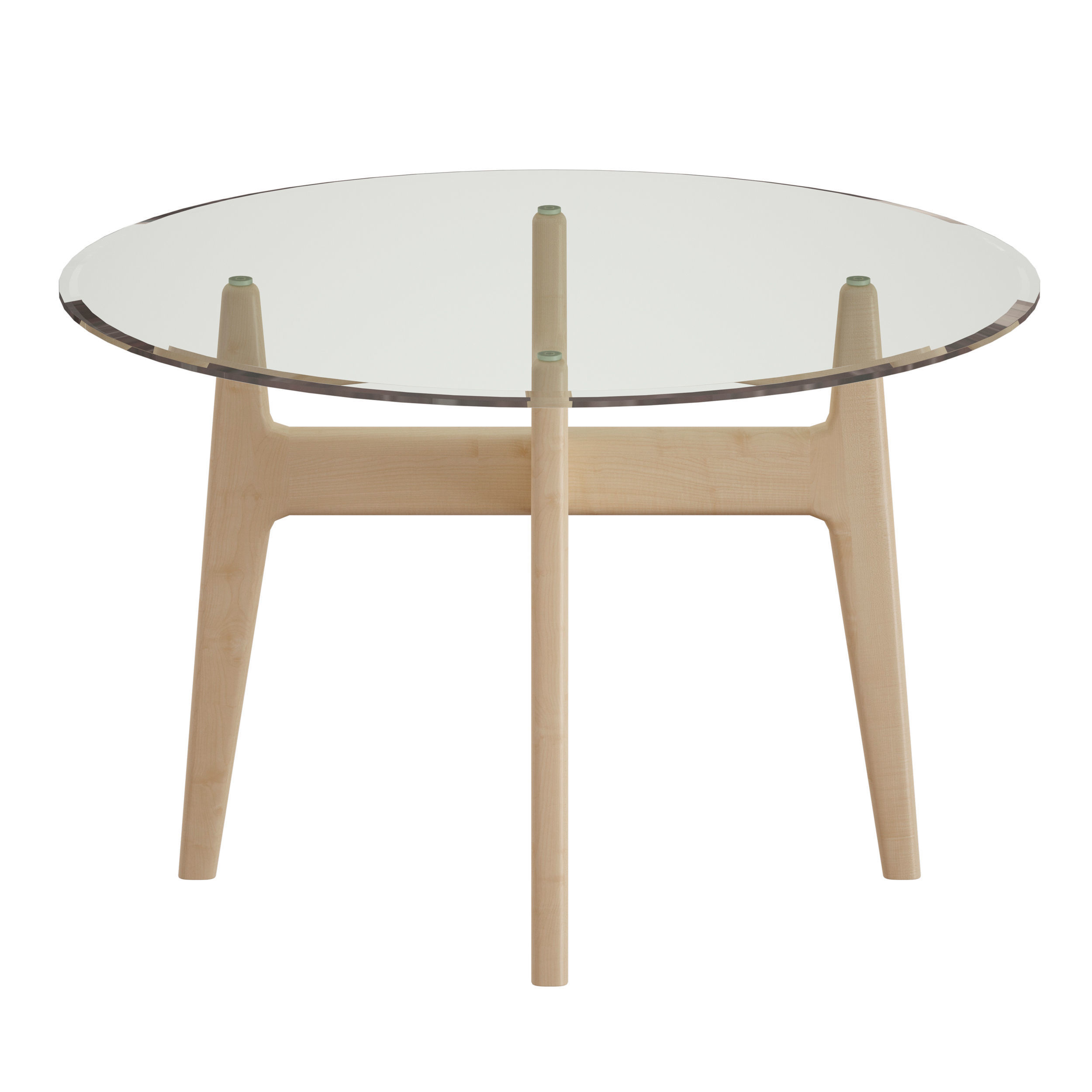 Tate 48 Round Dining Table with Glass Top and Sand Base 3D model_7