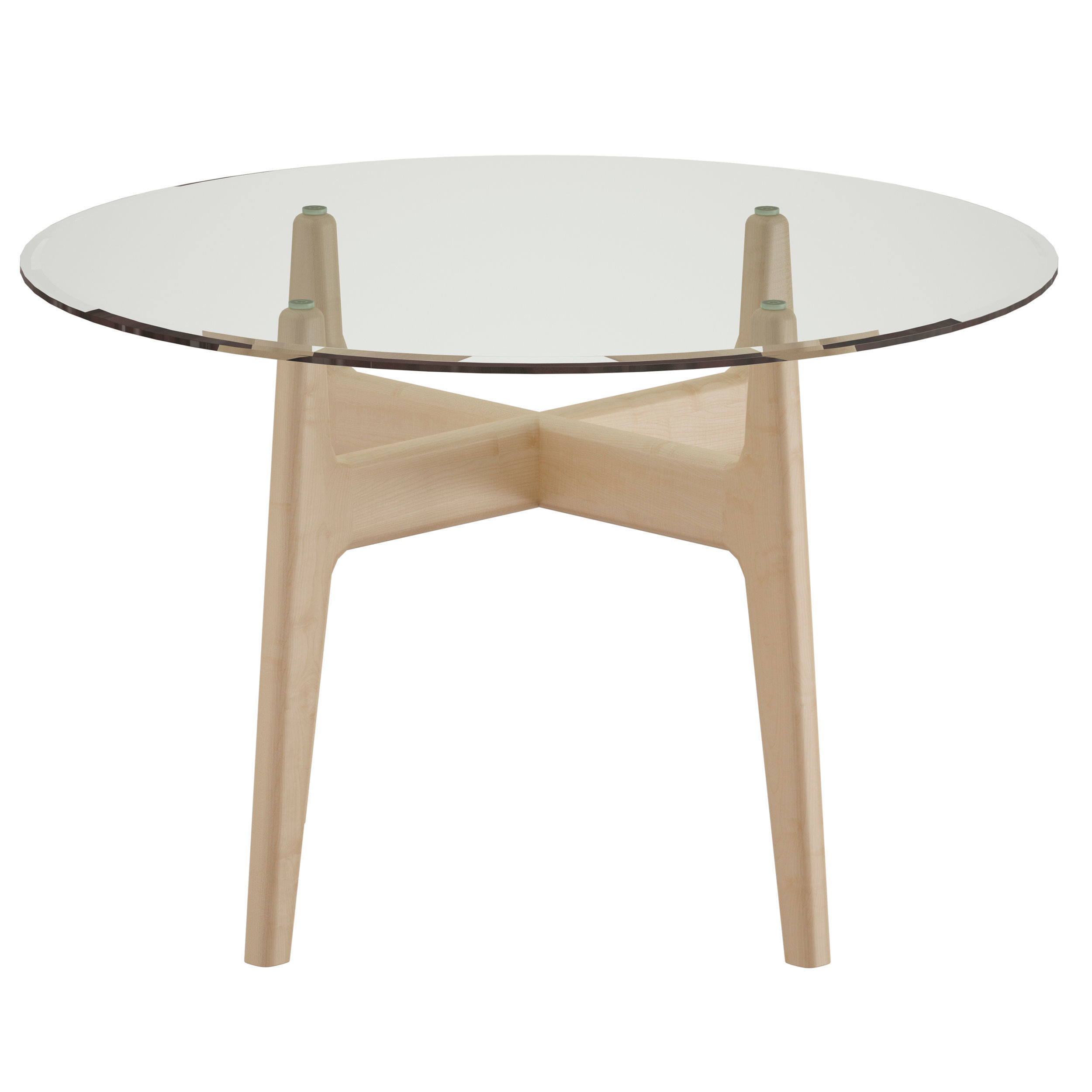 Tate 48 Round Dining Table with Glass Top and Sand Base 3D model_6
