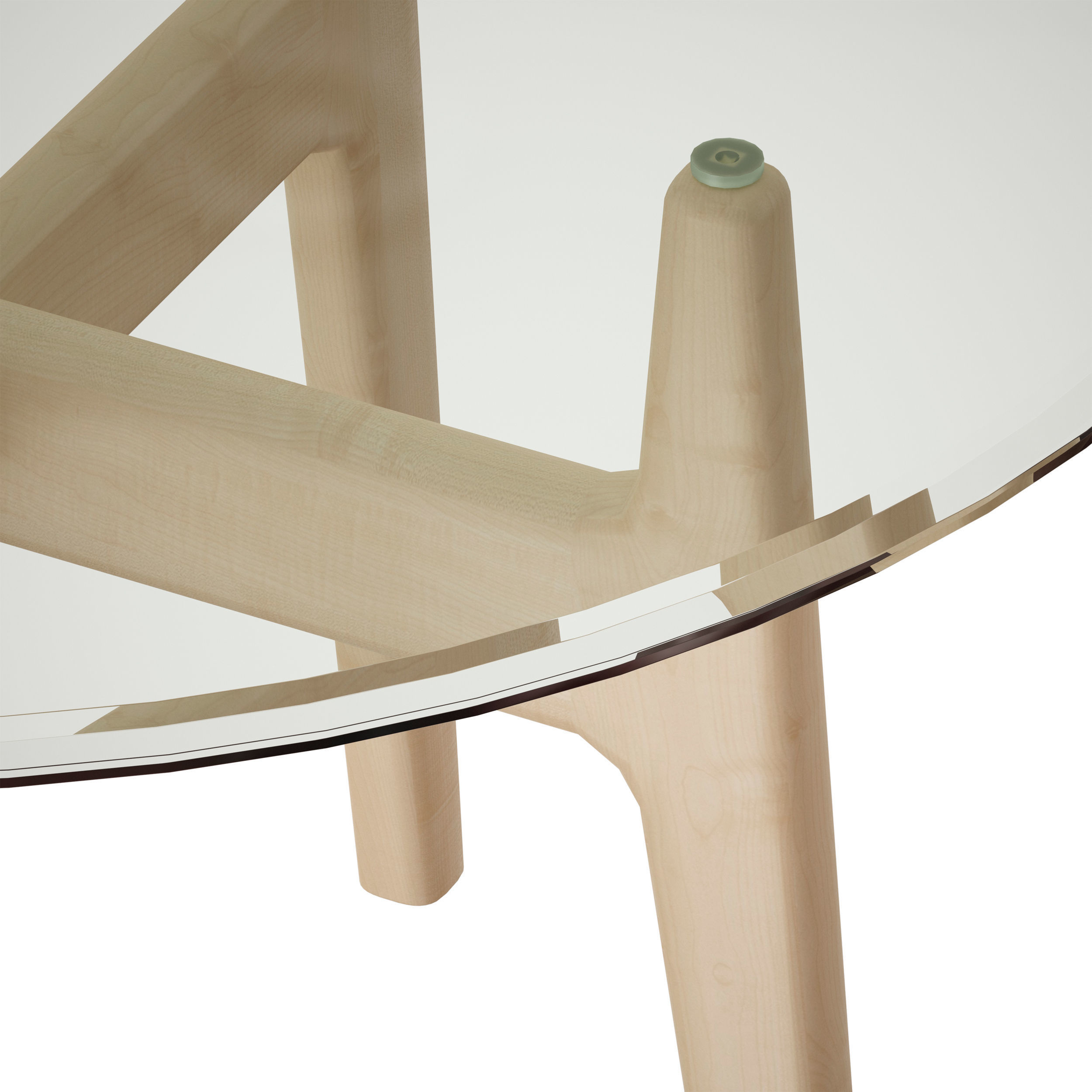 Tate 48 Round Dining Table with Glass Top and Sand Base 3D model_9