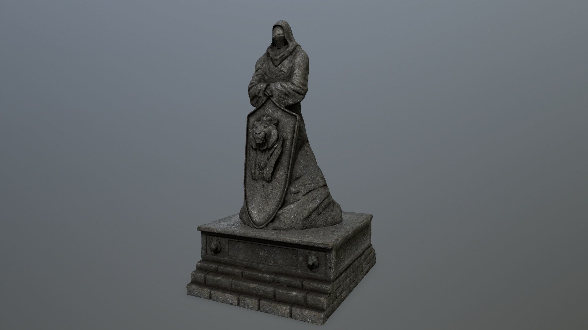 statue 3 lord of rings Low-poly 3D model_7
