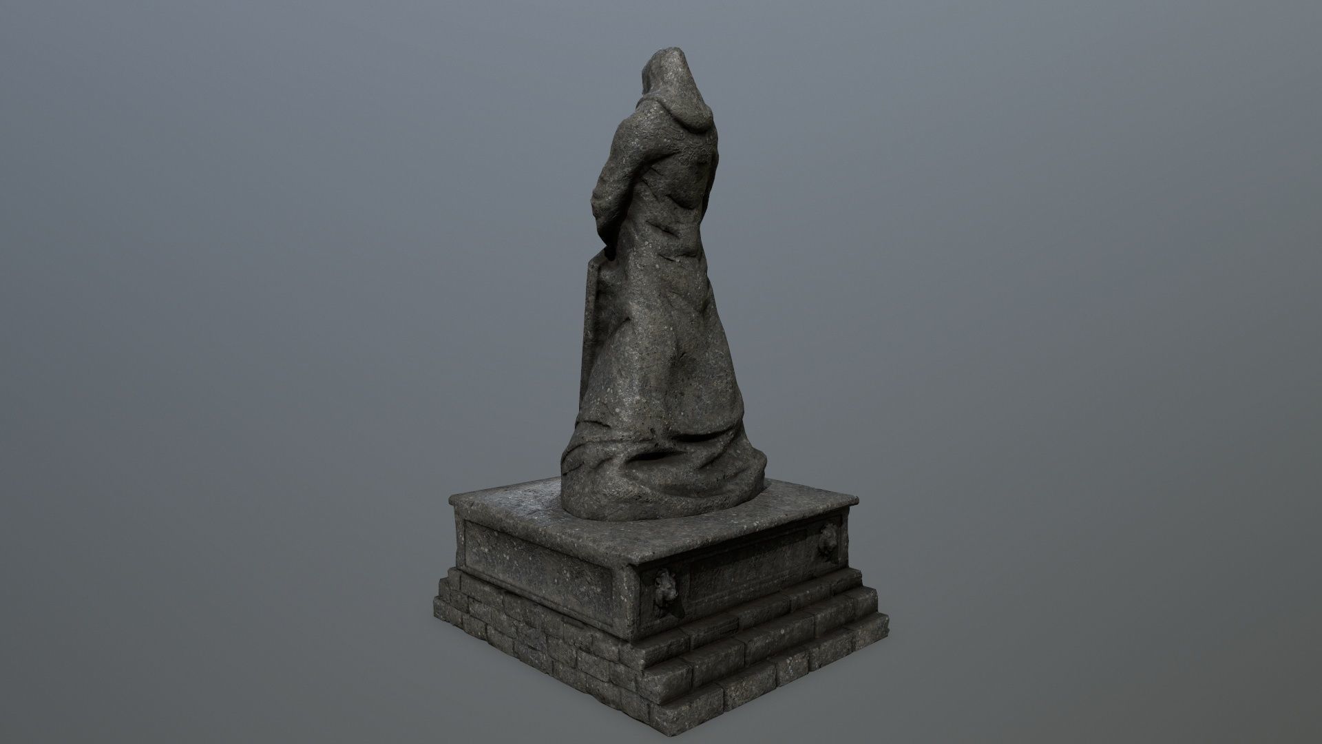 statue 3 lord of rings Low-poly 3D model_5