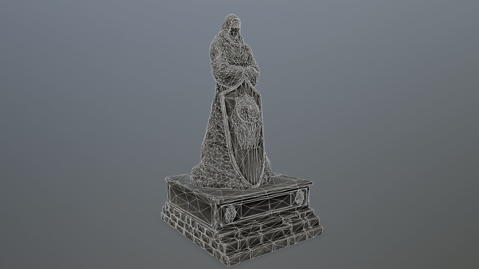 statue 3 lord of rings Low-poly 3D model_11