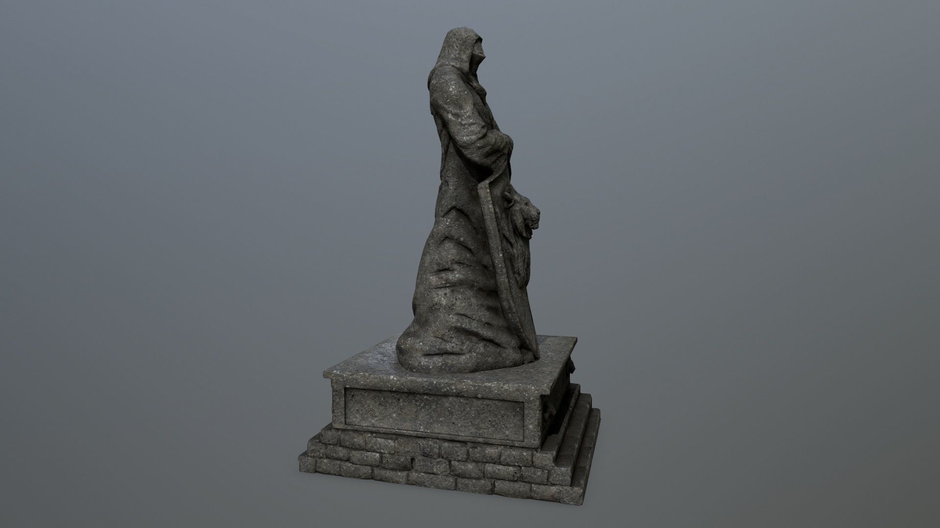 statue 3 lord of rings Low-poly 3D model_2