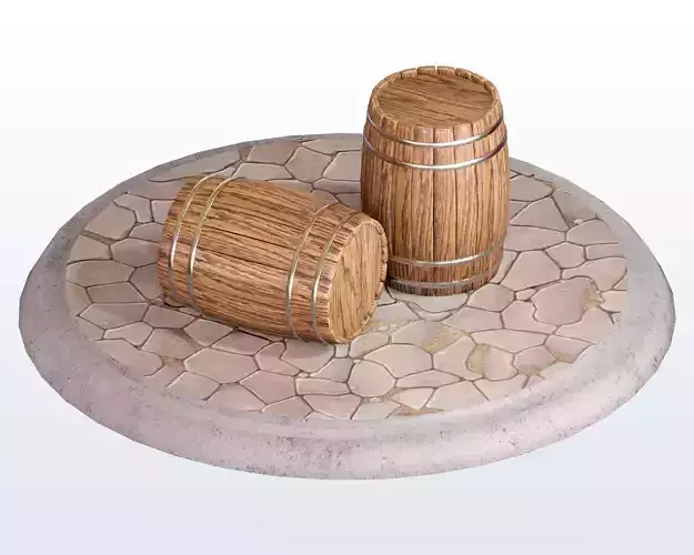 Old Barrel 3D model - Low Poly - VR - AR - Game