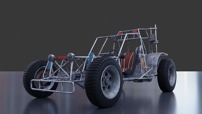 Buggy race car Low-poly 3D model