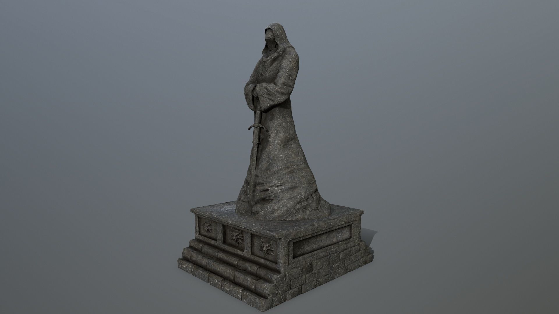 statue 4 Low-poly 3D model_7
