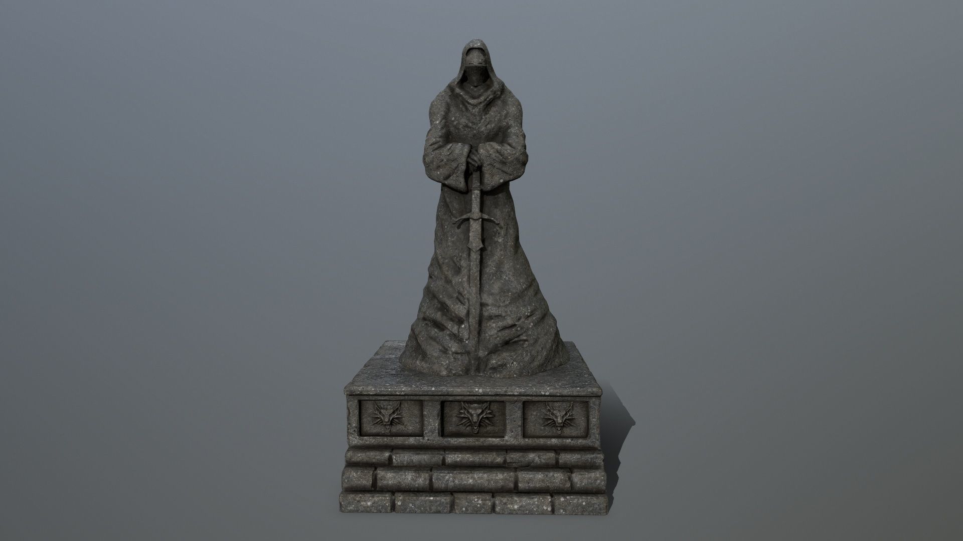 statue 4 Low-poly 3D model_8