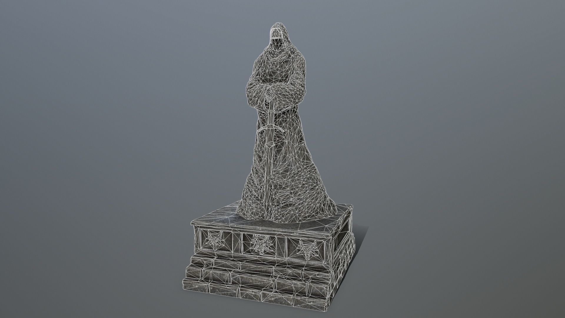 statue 4 Low-poly 3D model_12