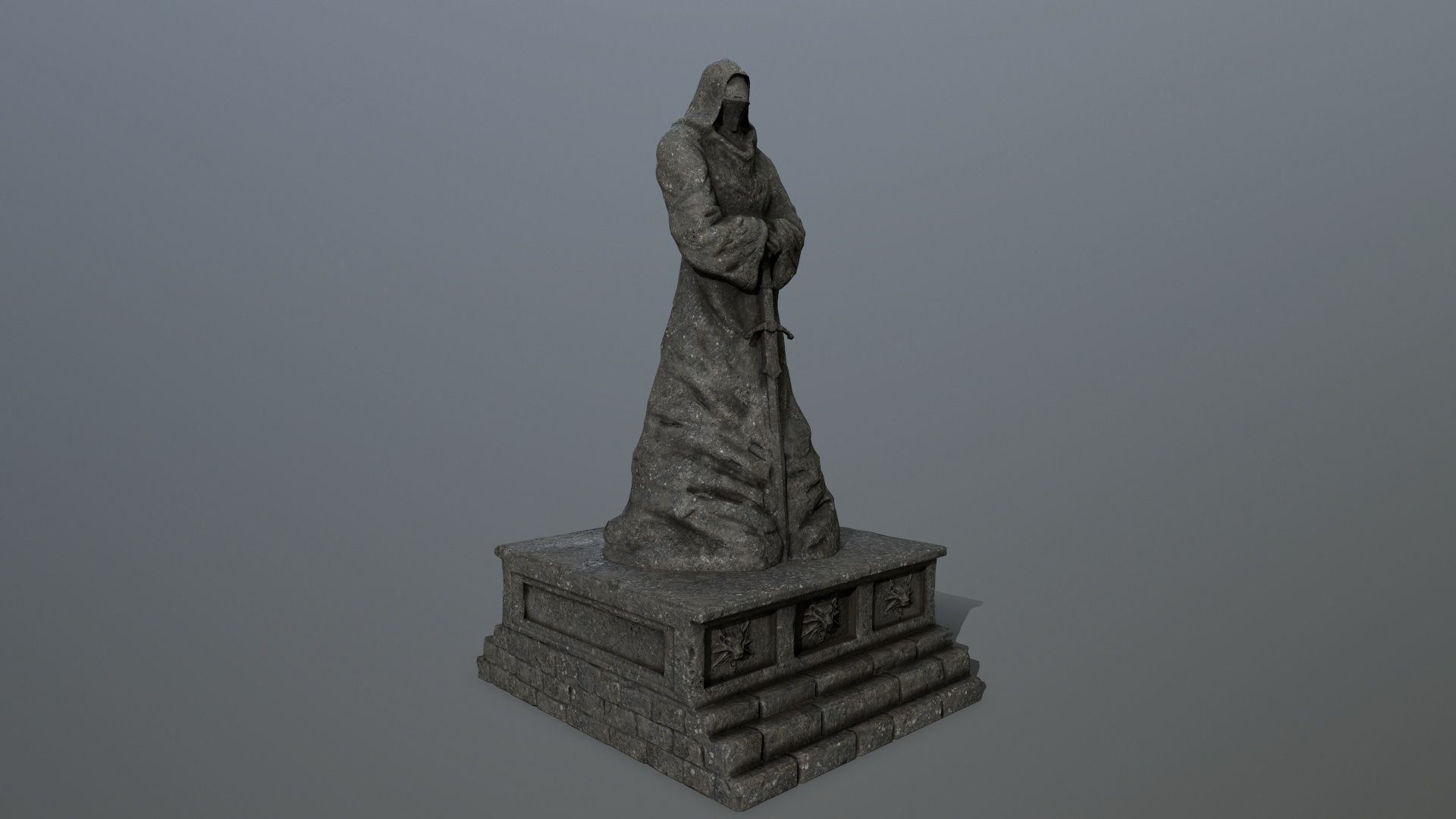 statue 4 Low-poly 3D model_1