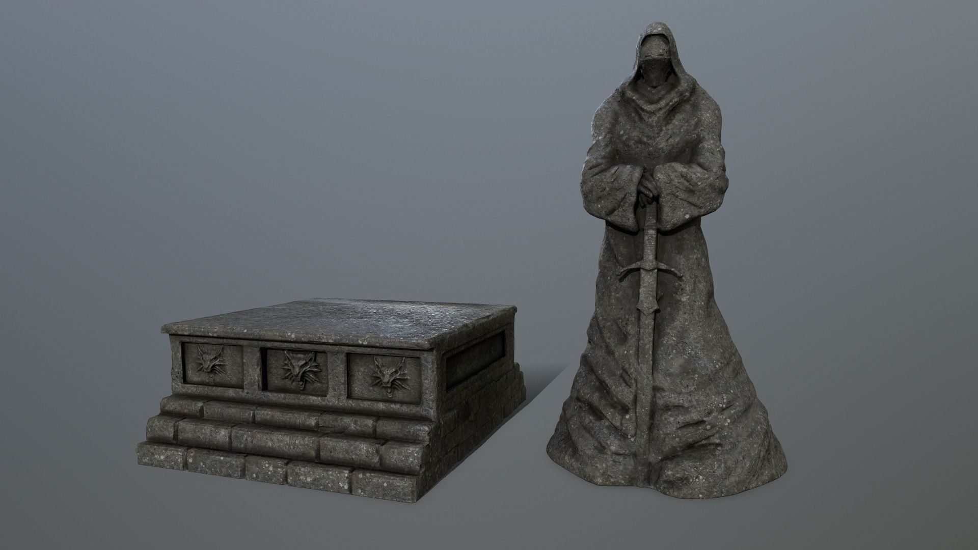 statue 4 Low-poly 3D model_11