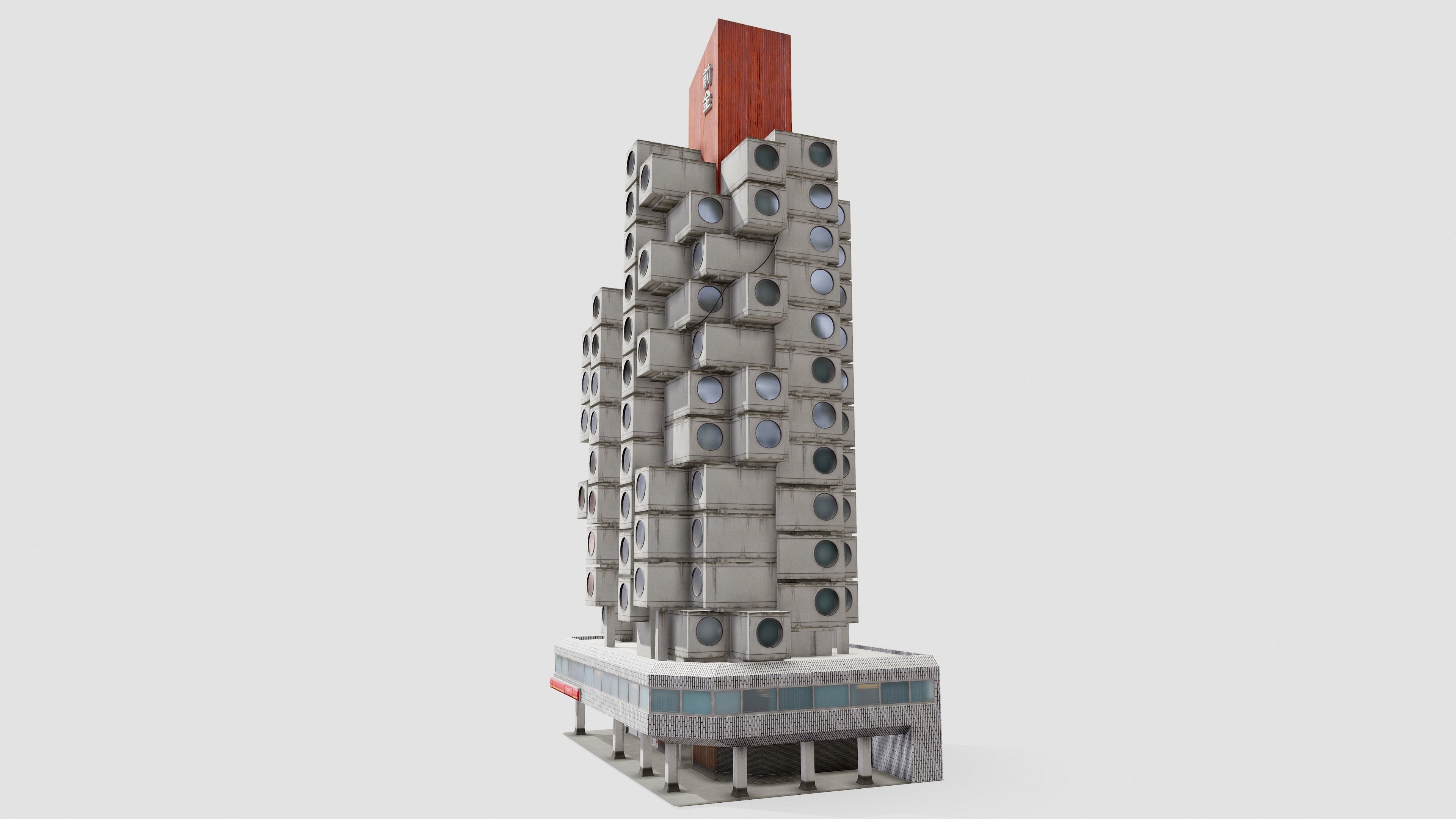Tokyo Capsule Hotel Low-poly 3D model_15