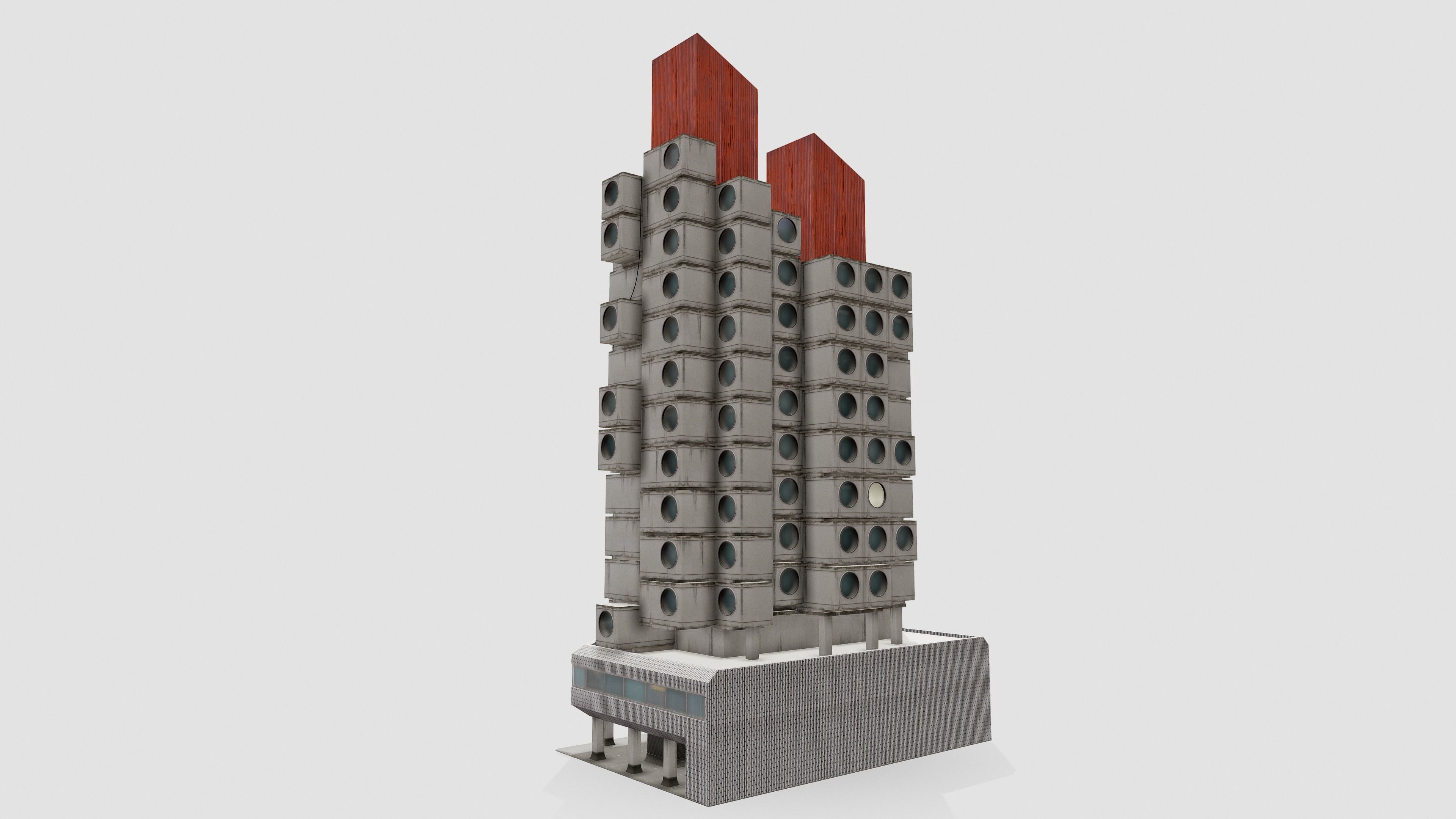 Tokyo Capsule Hotel Low-poly 3D model_23