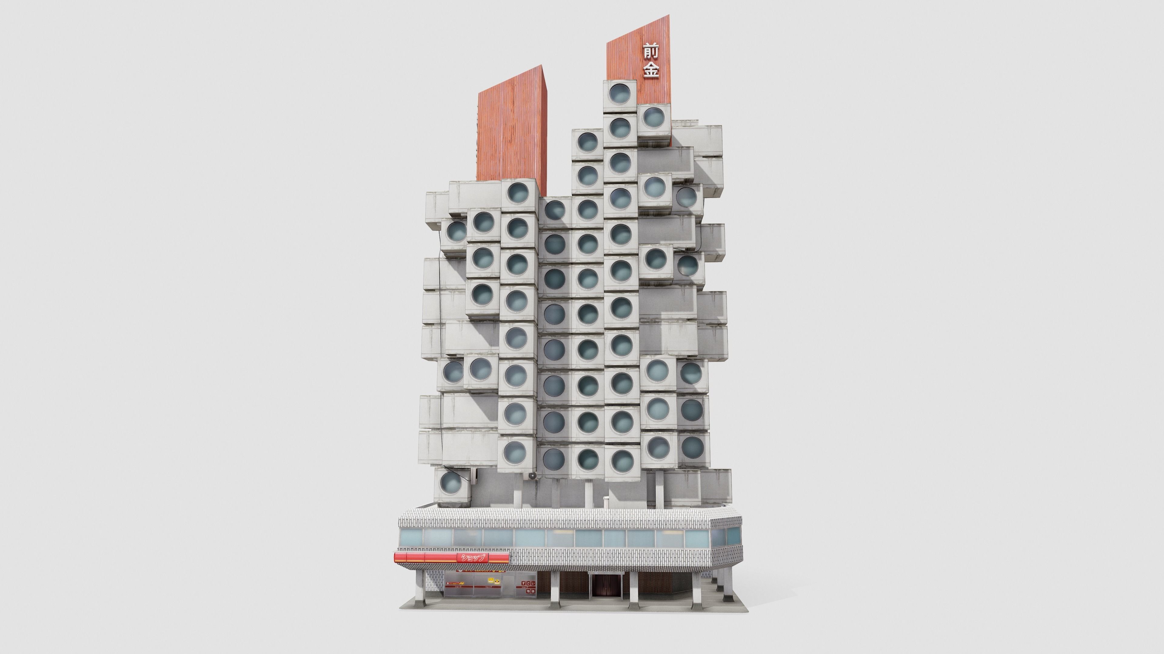 Tokyo Capsule Hotel Low-poly 3D model_10