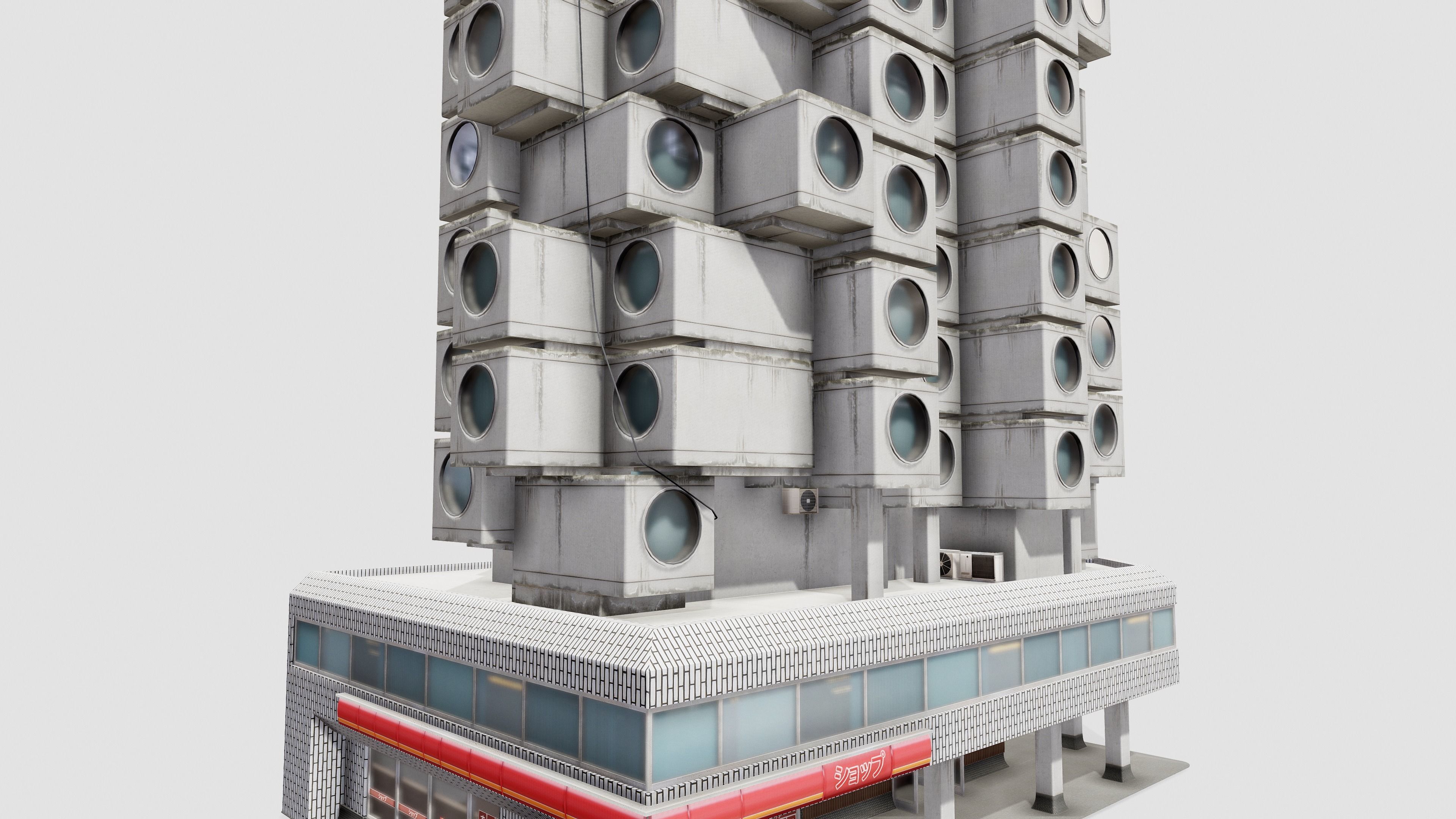 Tokyo Capsule Hotel Low-poly 3D model_13