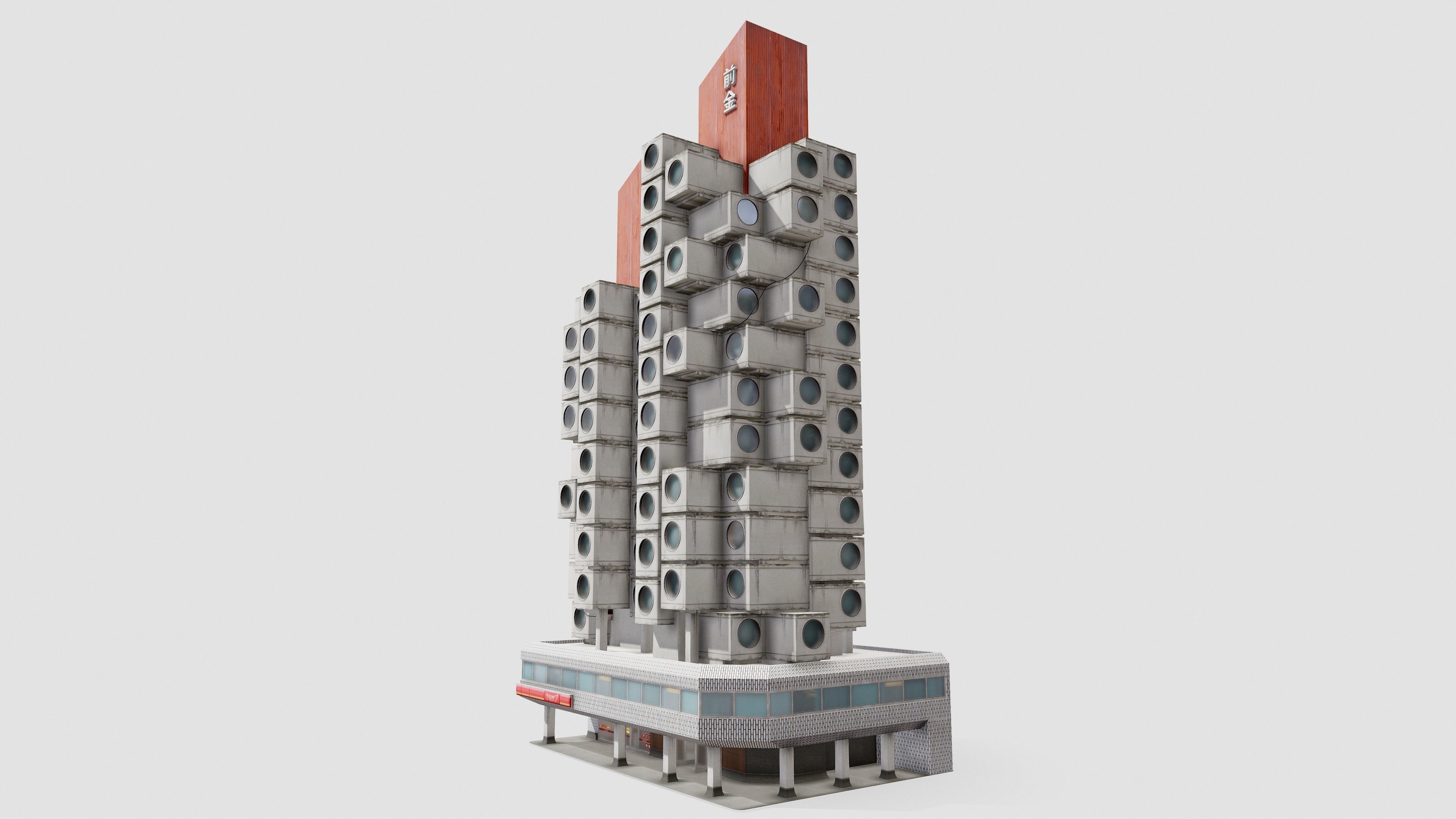 Tokyo Capsule Hotel Low-poly 3D model_16