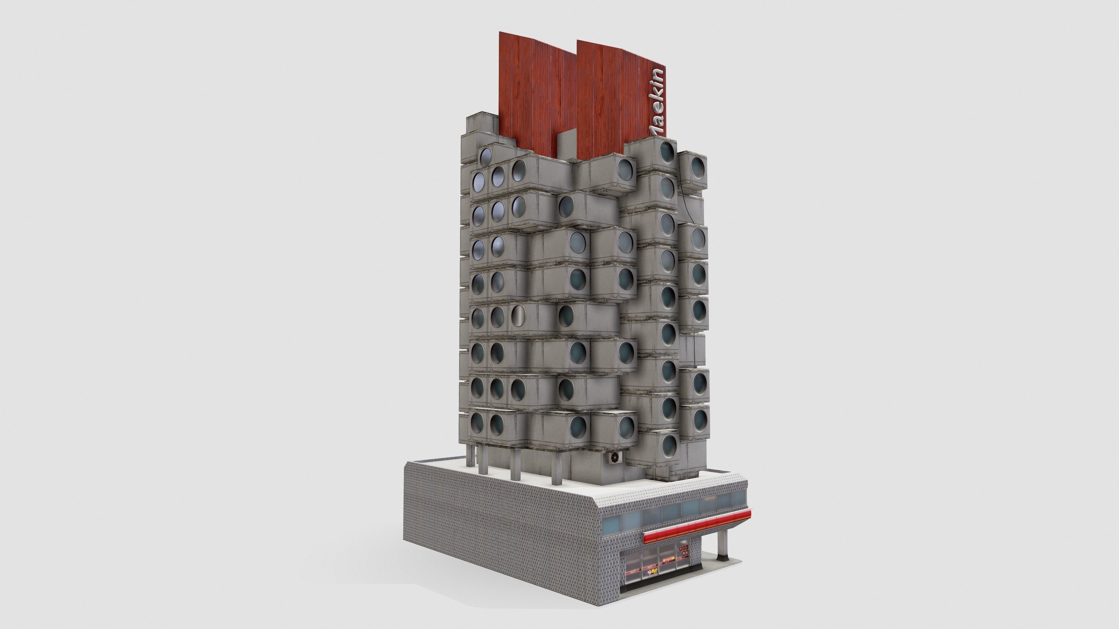 Tokyo Capsule Hotel Low-poly 3D model_22