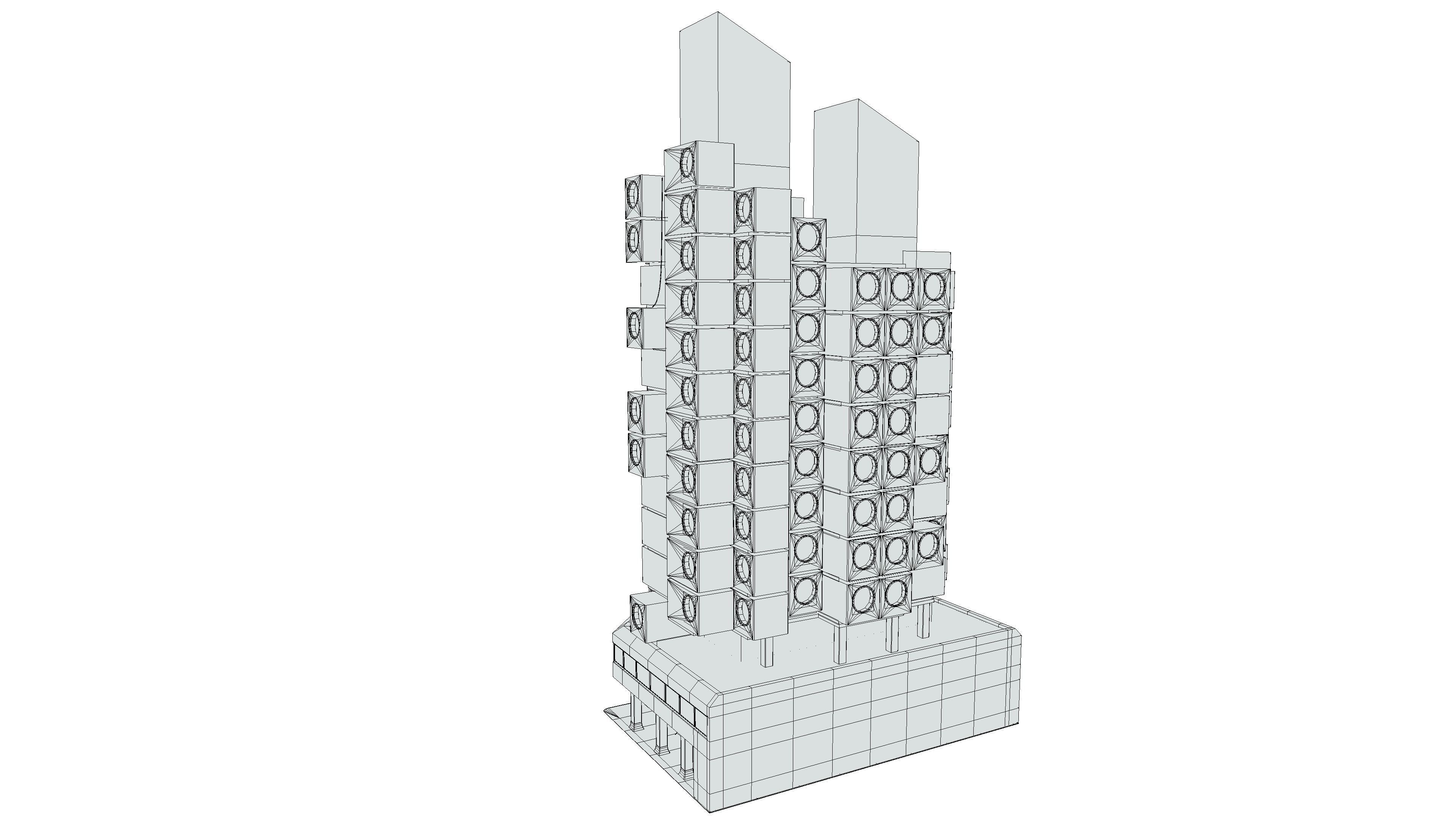 Tokyo Capsule Hotel Low-poly 3D model_20