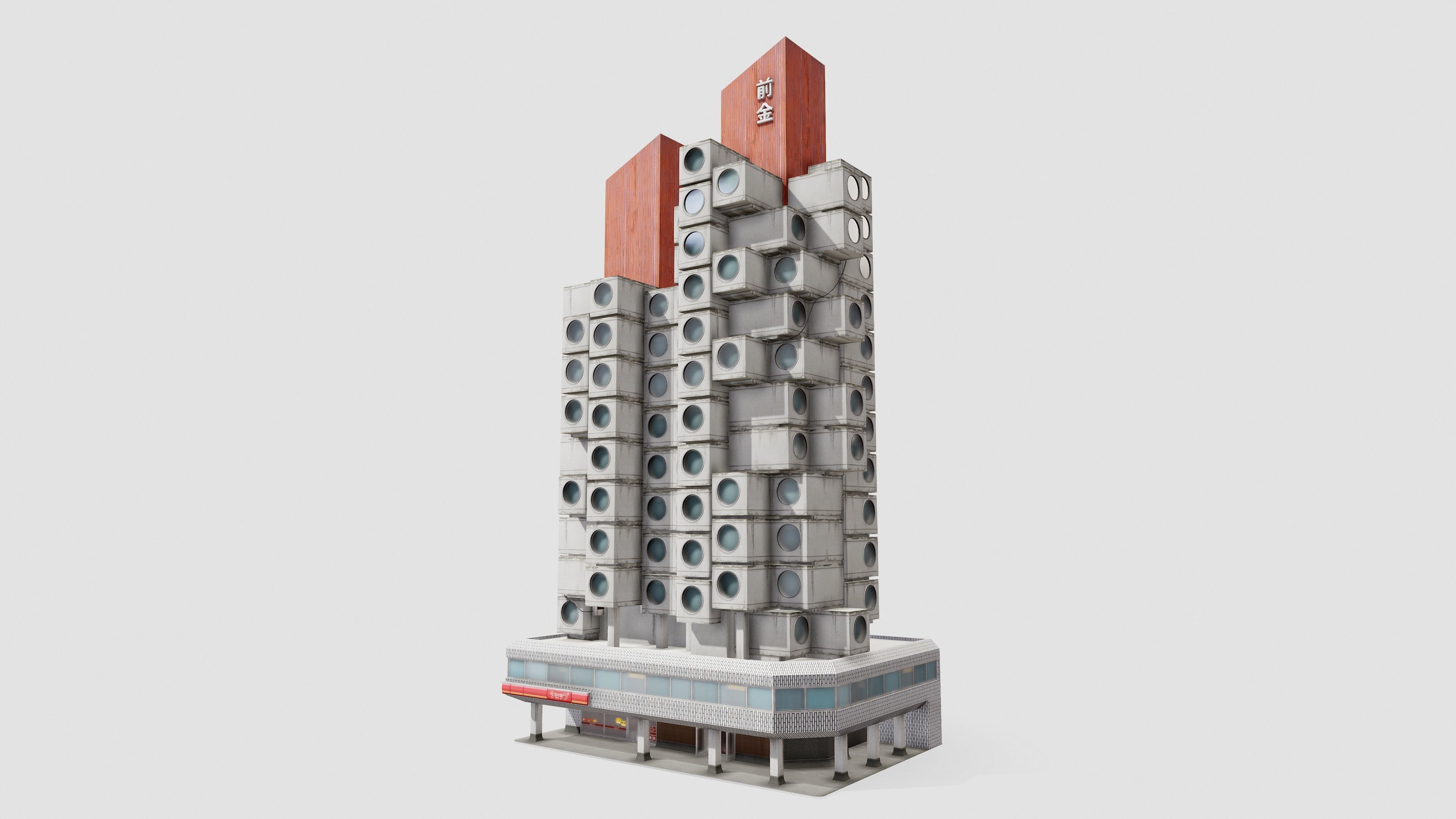 Tokyo Capsule Hotel Low-poly 3D model_4