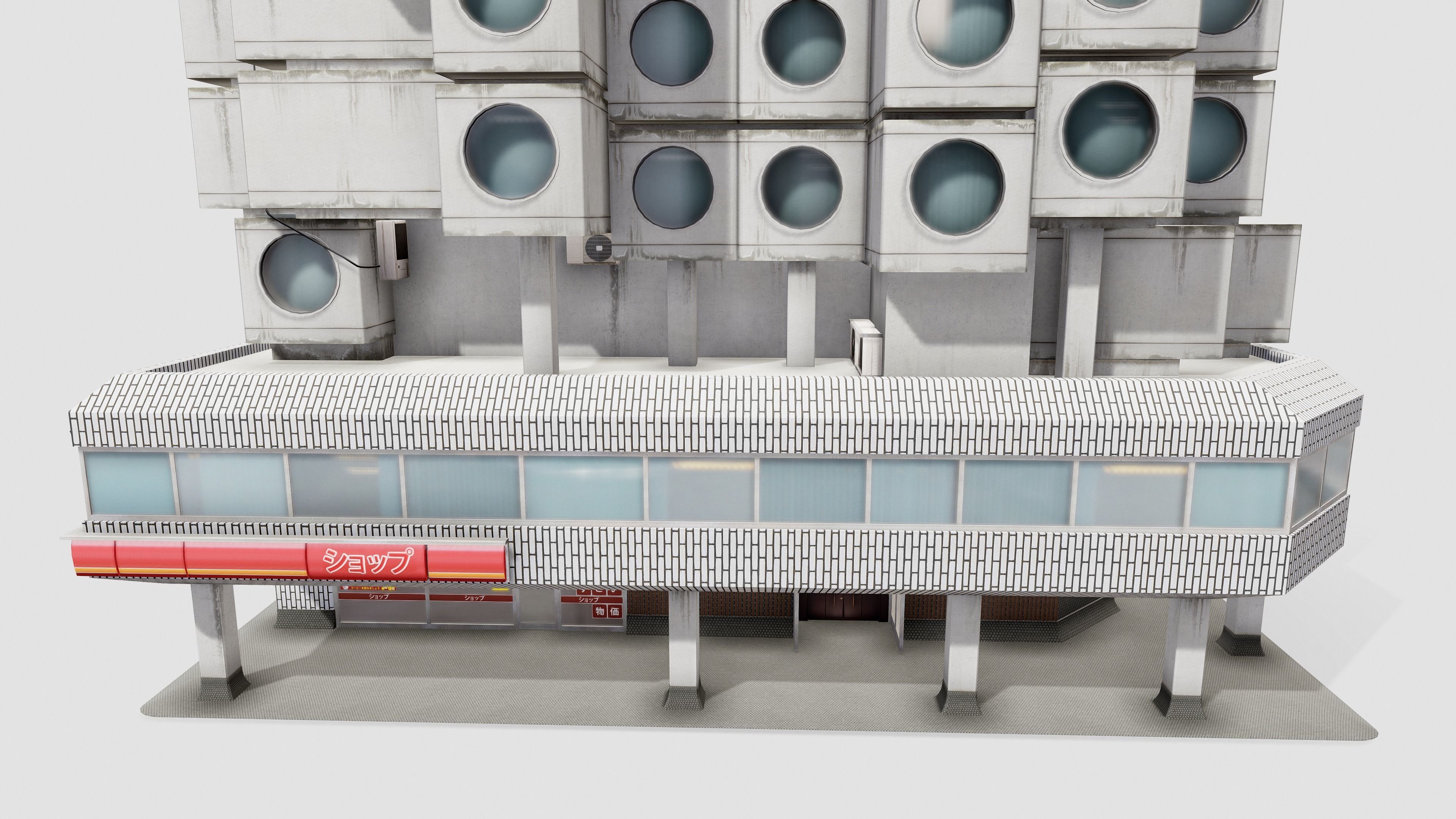 Tokyo Capsule Hotel Low-poly 3D model_17