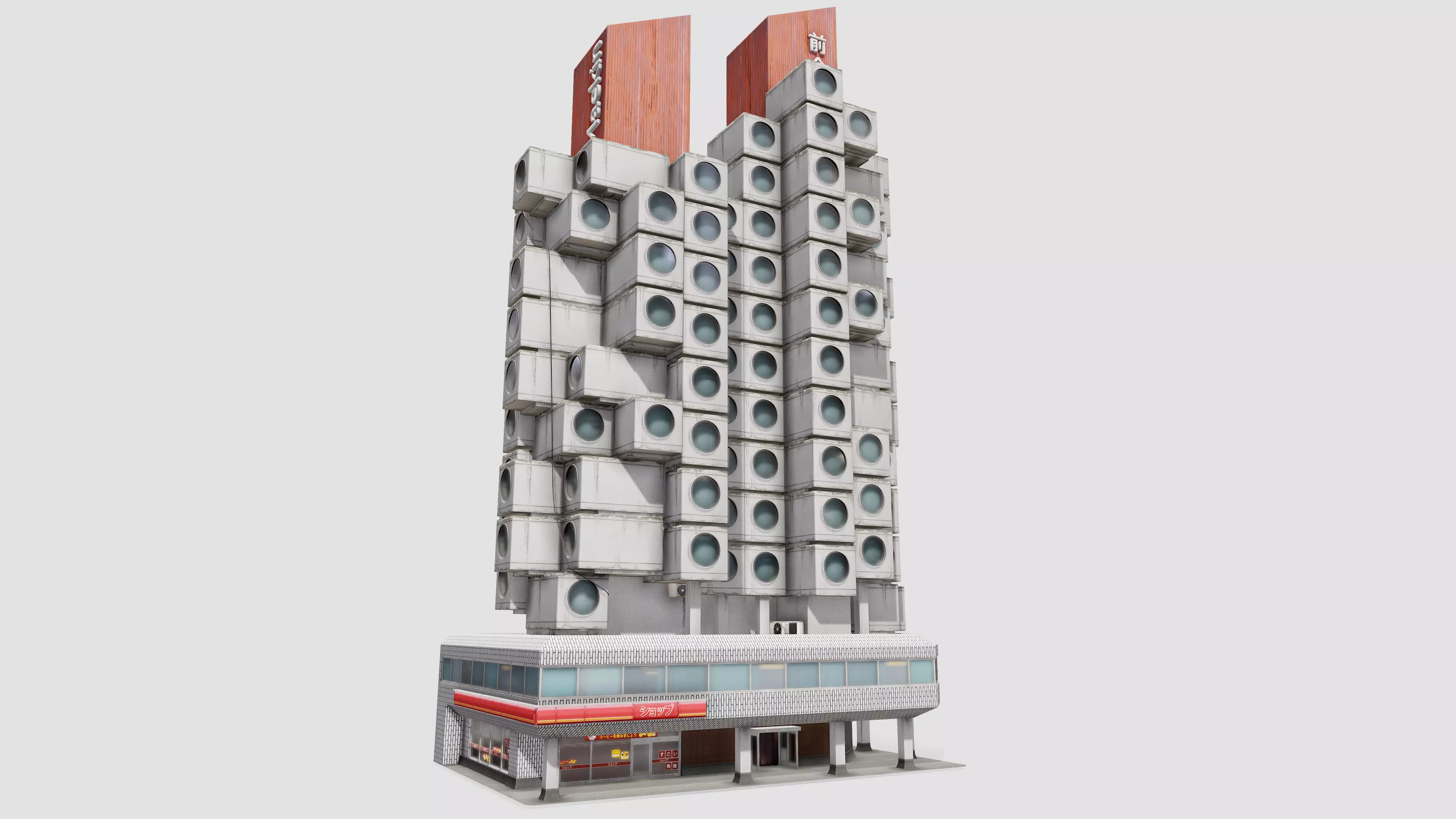 Tokyo Capsule Hotel Low-poly 3D model_0
