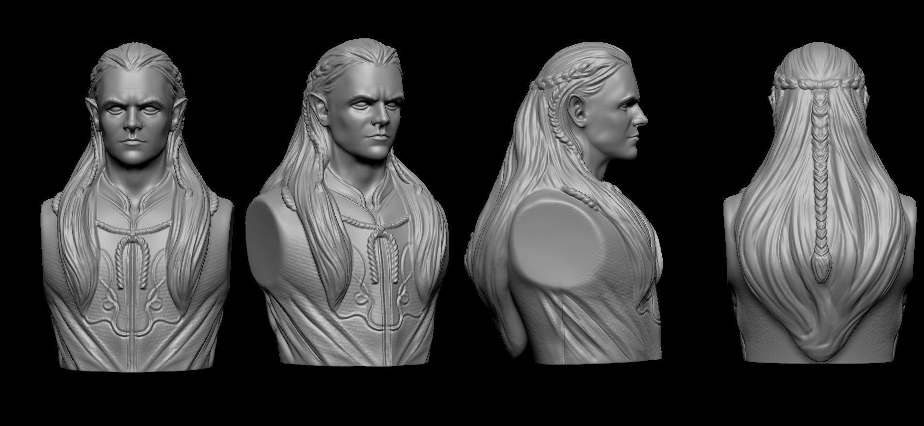 Legolas Fanart Bust 3D print model_4