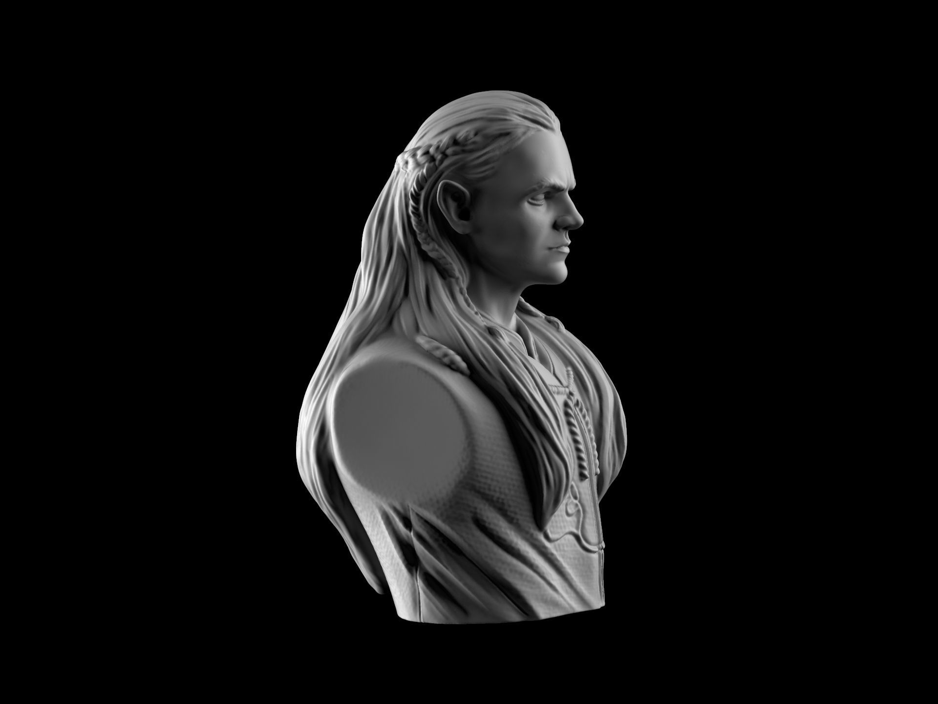 Legolas Fanart Bust 3D print model_3