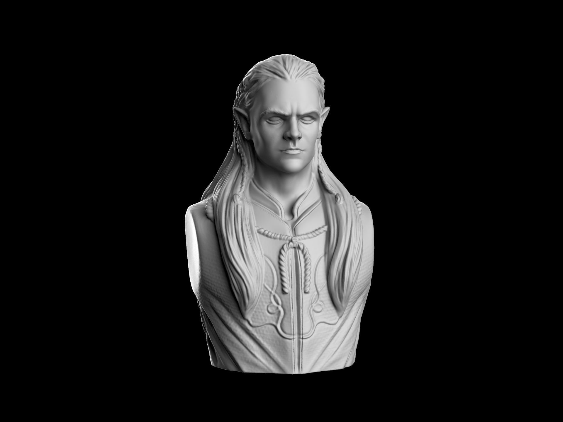 Legolas Fanart Bust 3D print model_1