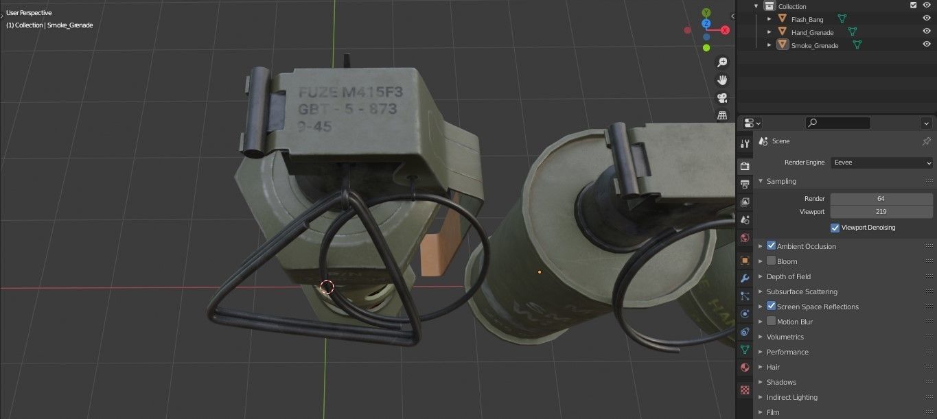 Game Ready Grenades Low-poly 3D model_12