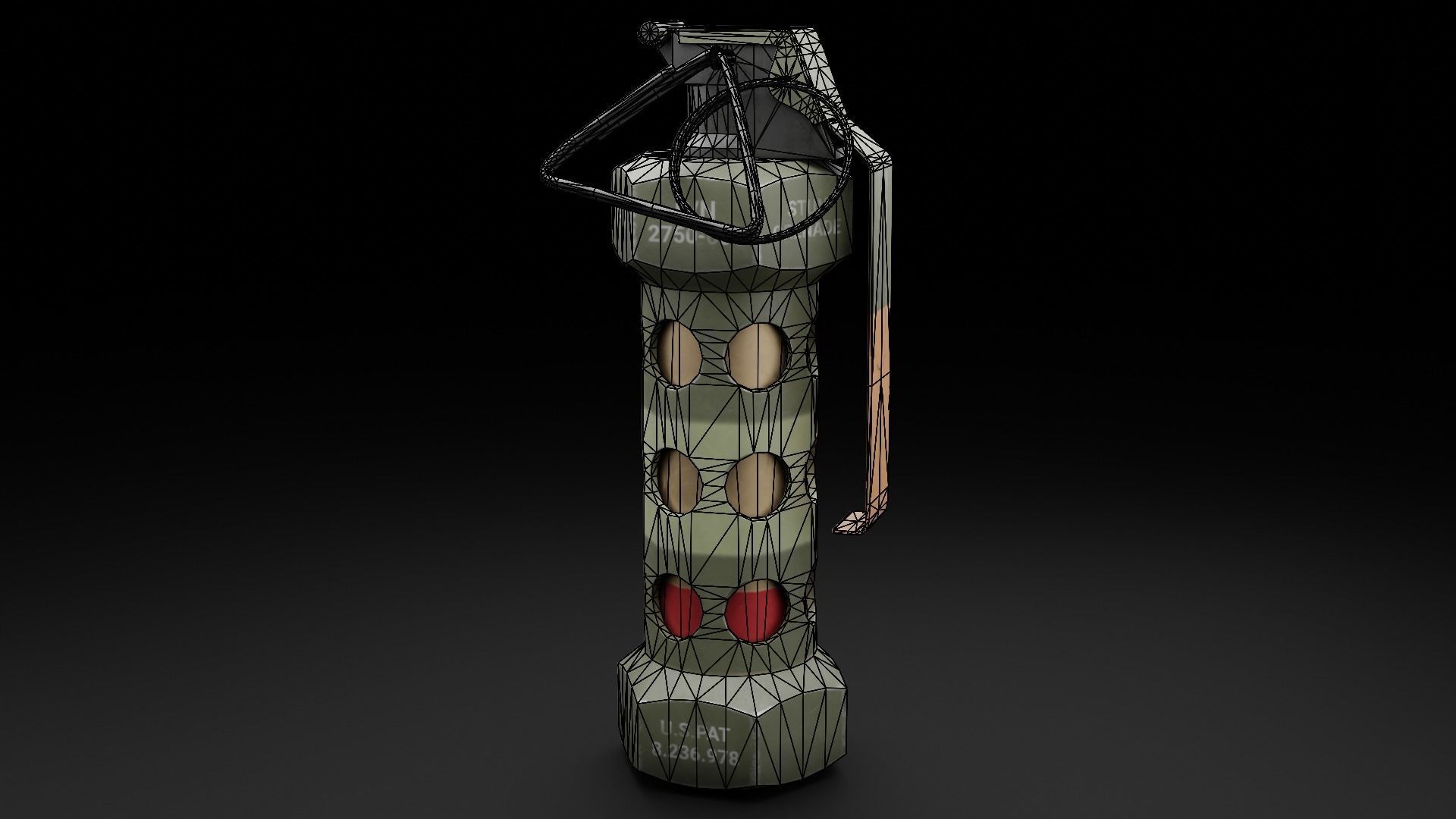 Game Ready Grenades Low-poly 3D model_16