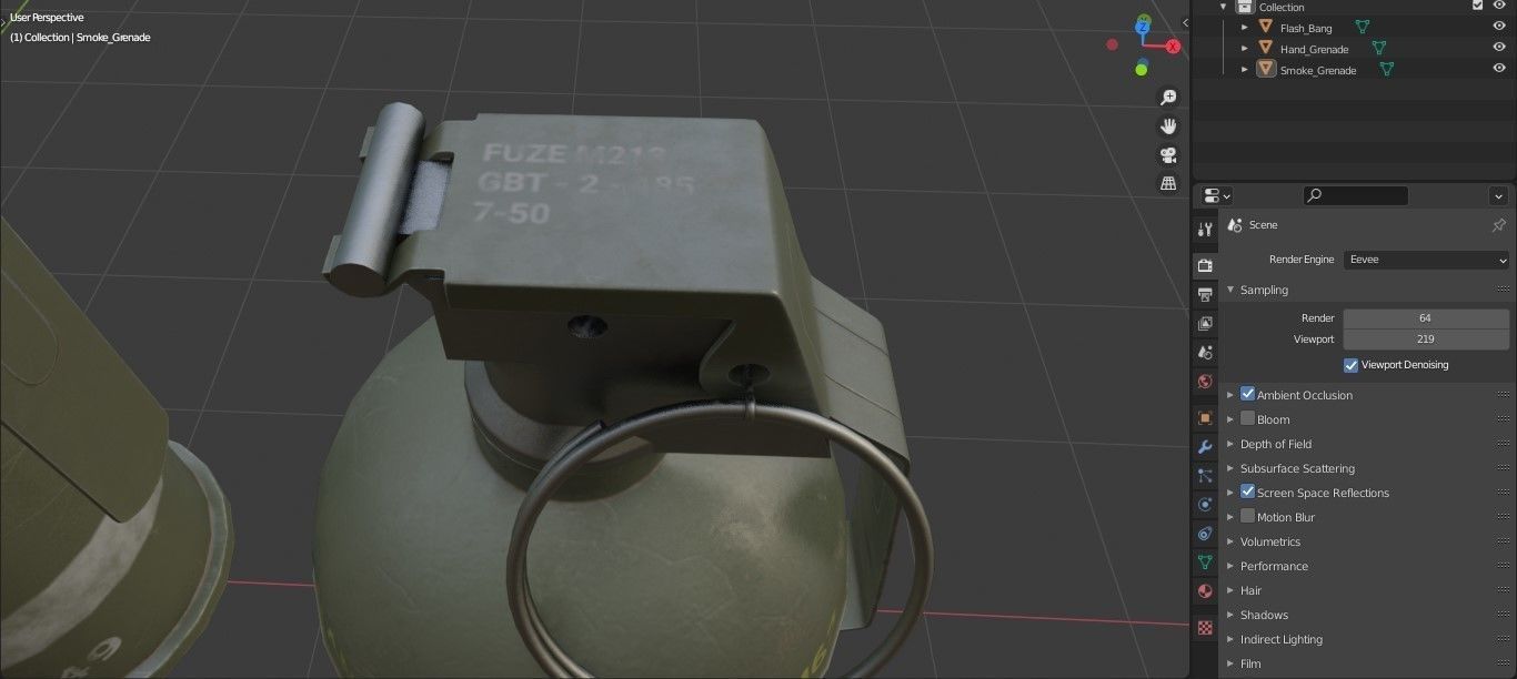 Game Ready Grenades Low-poly 3D model_13