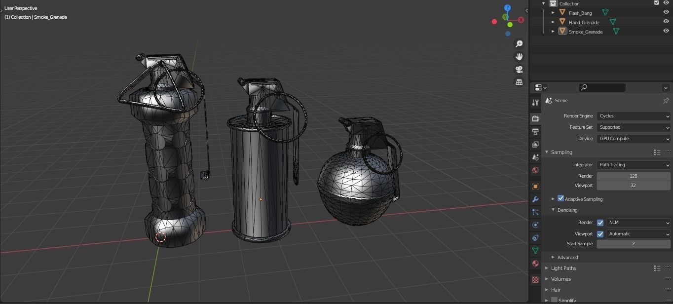 Game Ready Grenades Low-poly 3D model_9