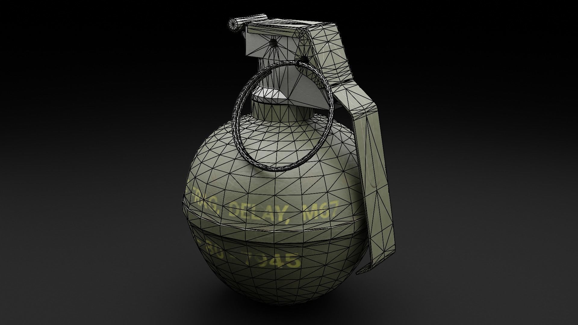 Game Ready Grenades Low-poly 3D model_35