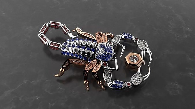Pendant Scorpion with diamonds  3D print model