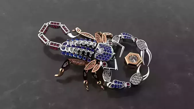 Pendant Scorpion with diamonds 