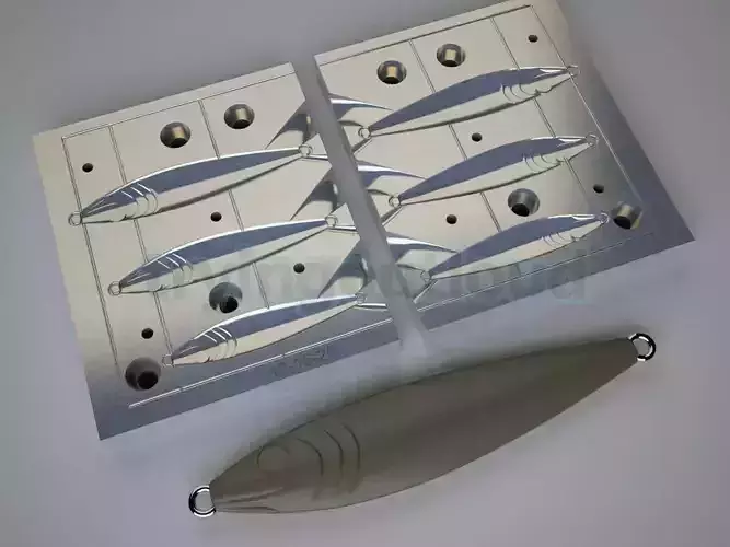 10-15-20Gr  Vintage Metallic Sardine Metal Jig Mold 3D print model
